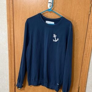 Men’s Toddland Navy Blue Anchor Longsleeved sweater, size Large
